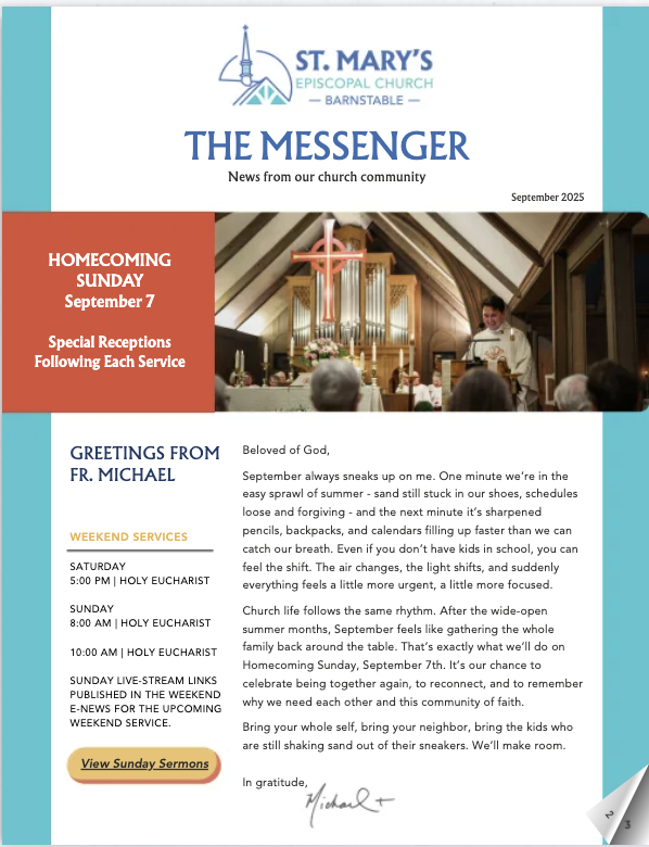 Picture of cover of St Marys newsletter 