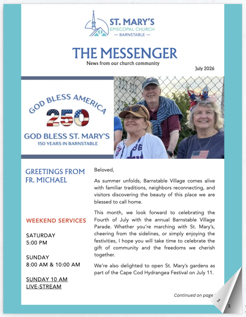 St. Mary's The Messenger News from our church community July 2026