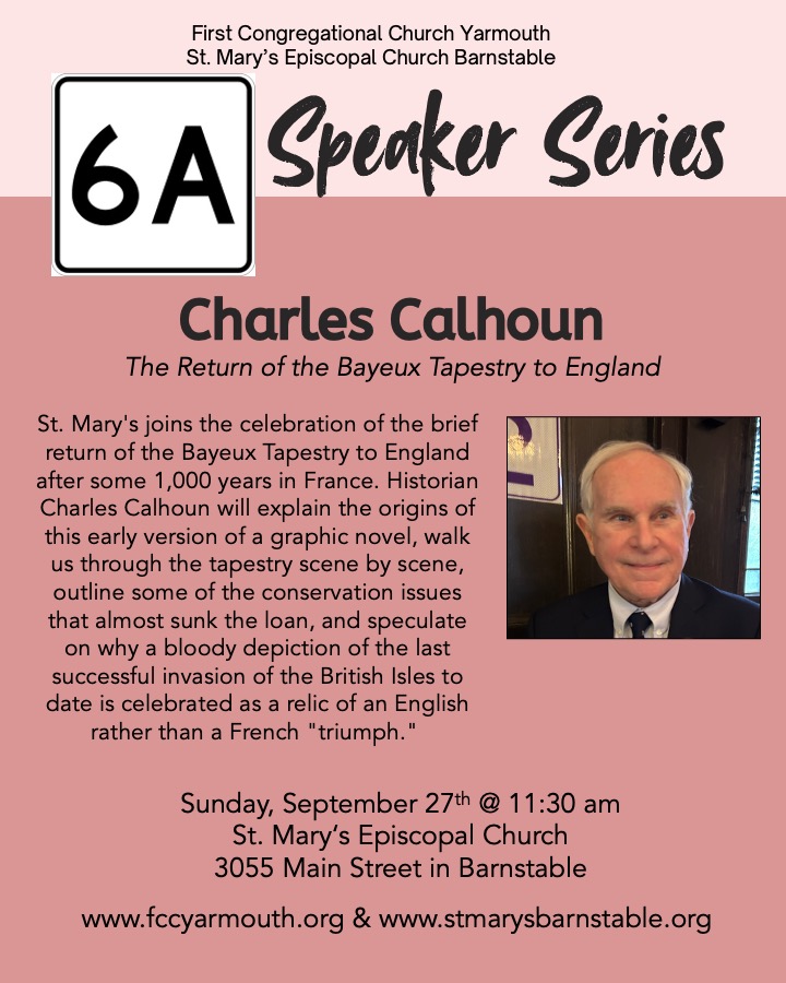 6A Speaker Series Charles Calhoun Sunday, Sept. 27 St. Mary's Church